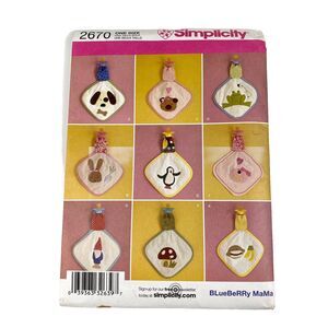Simplicity 2670 Sewing Pattern Baby Binky Pacifier Blanket 9 Variations UNCUT FF